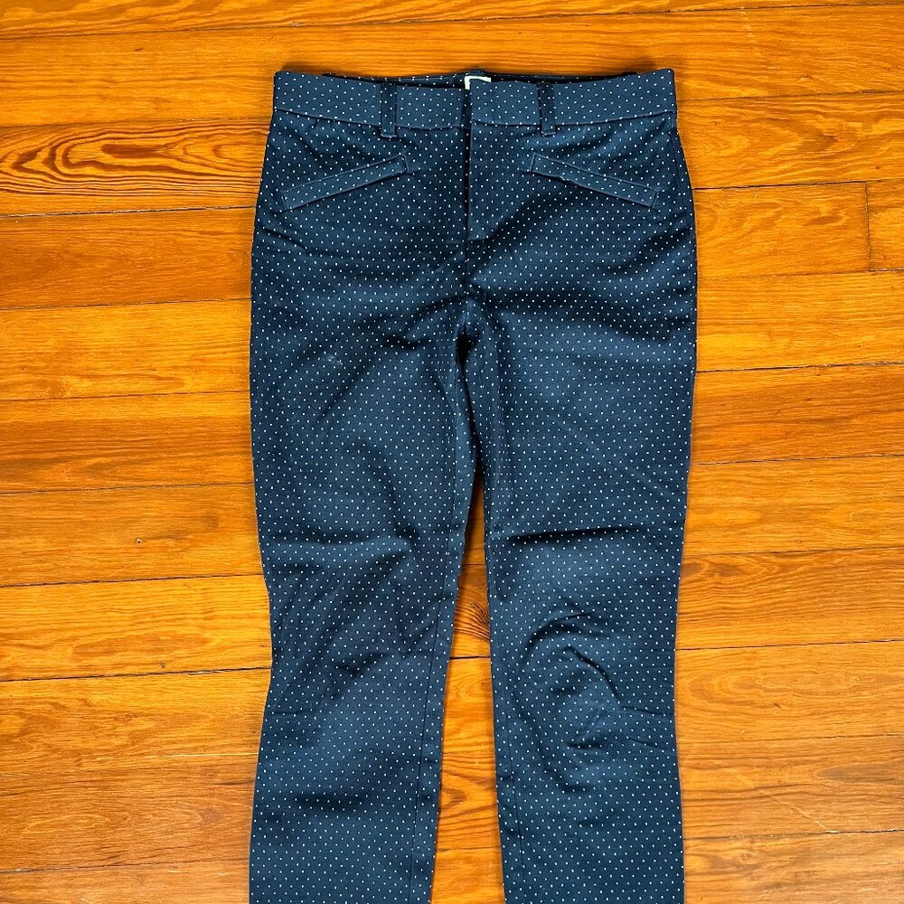 Gap Skinny Ankle Navy Blue Polka Dot Work Pants SIZE 0R
